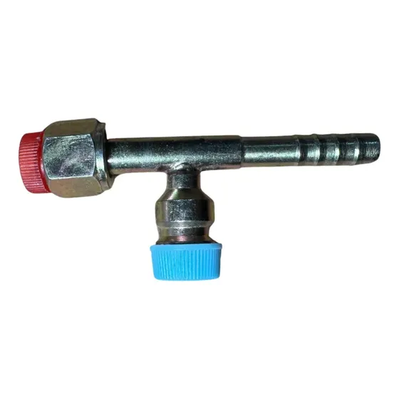 Fiting Recto #6. 5/16 Con Válvula R134a Acero
